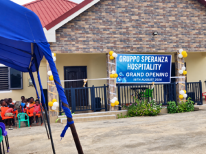 Cartellone dell'inaugurazione della casa accoglienza dedicata al gruppo speranza